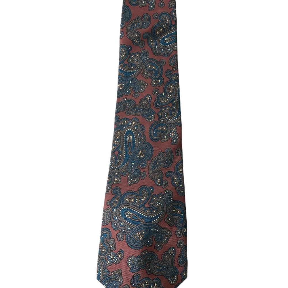 Halston Heritage Paisley Tie in Blue and Brown